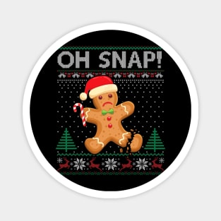 Gingerbread Man Cookie Ugly Sweater Oh Snap Christmas Magnet